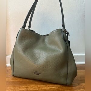 Coach Pebbled Leather Shoulder Bag in Olive